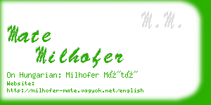 mate milhofer business card